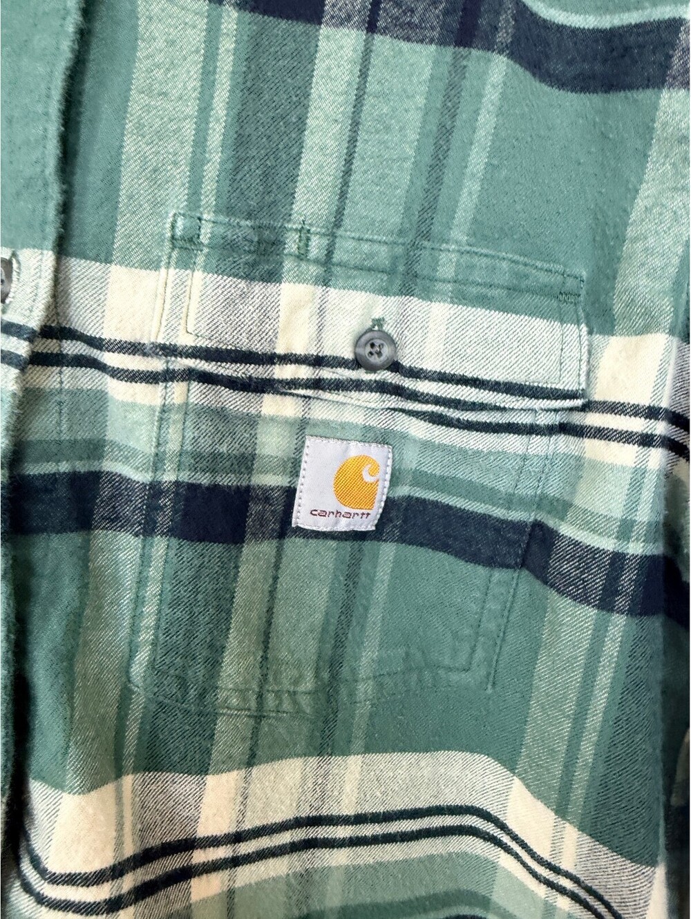 Carhartt Tencel Fiber Series Plaid Flannel Shirt Womens Small Relaxed Fit